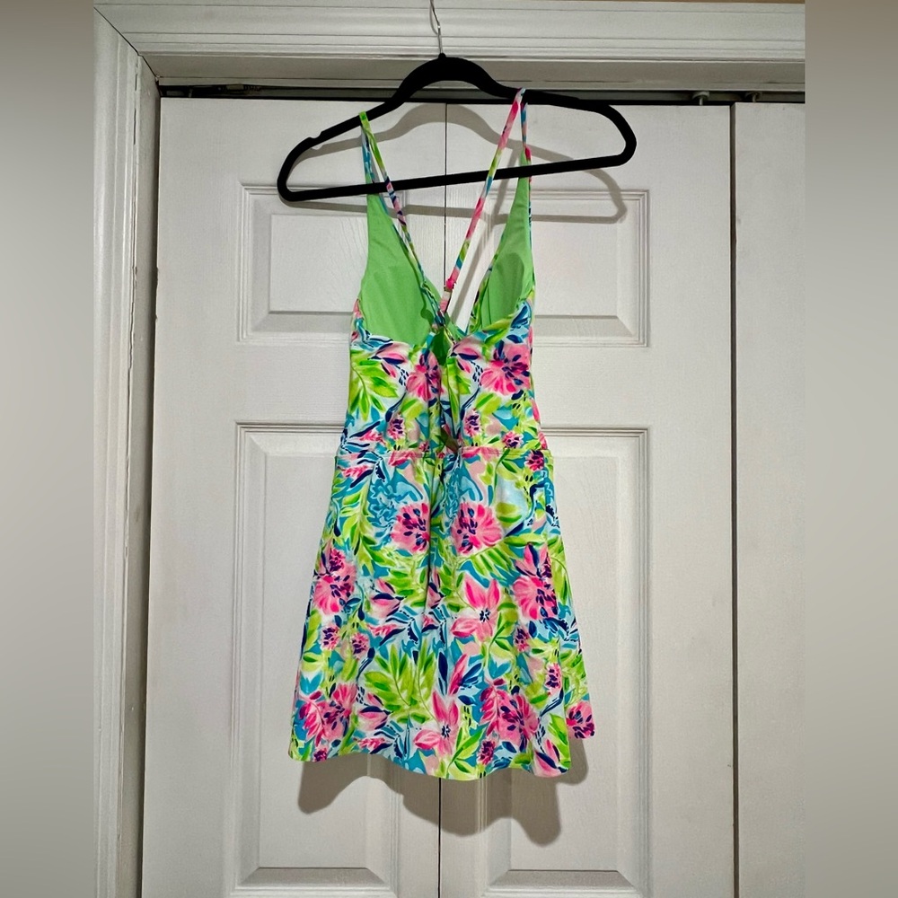 💗🏝️🆕 NWT Stella Parker Multi Waterlily Swim Dress Large - Picture 2 of 12